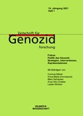 Cover: Zeitschrift f&uuml;r Genozidforschung. 19. Jg. 2021, Heft 1 - Velbr&uuml;ck
