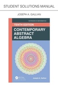 Cover: Student Solutions Manual for Gallian's Contemporary Abstract Algebra - Chapman & Hall/CRC