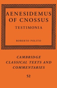 Enlarge image Cover: Aenesidemus of Cnossus - Cambridge University Press