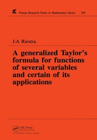Abbildung von: A Generalized Taylor's Formula for Functions of Several Variables and Certain of its Applications - Chapman & Hall/CRC
