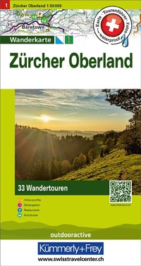 Abbildung von: Kümmerly+Frey Wandertourenkarte 1 Zürcher Oberland 1:50.000 - Hallwag Kümmerly+Frey