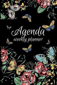 Abbildung von: Agenda -Weekly Planner 2021 Butterflies Black Cover 138 pages 6x9-inches - Lulu.com
