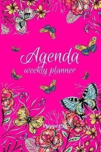 Abbildung von: Agenda -Weekly Planner 2021 Butterflies Pink Cover 138 pages 6x9-inches - Lulu.com