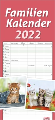 Bild vergrößern Bild: times&more Katzen Familienplaner Kalender 2022 - Heye