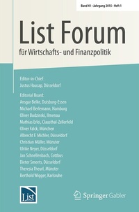 Abbildung von: List Forum für Wirtschafts- und Finanzpolitik - Springer Gabler