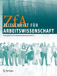 Abbildung von: Zeitschrift für Arbeitswissenschaft - Springer