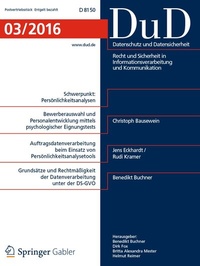 Abbildung von: Datenschutz und Datensicherheit - DuD - Springer