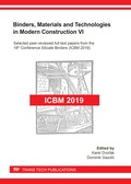 Cover: Binders, Materials and Technologies in Modern Construction VI - Trans Tech Publications Ltd