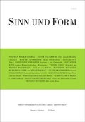 Cover: Sinn und Form 1/2021 - SINN und FORM