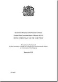 Cover: Government response to the House of Commons Foreign Affairs Committee report of Session 2012-13 - TSO