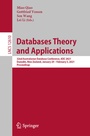 Cover: Databases Theory and Applications - Springer