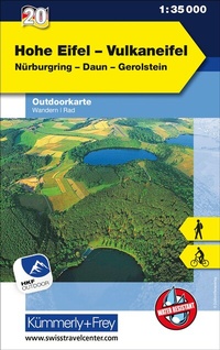 Abbildung von: Kümmerly+Frey Outdoorkarte Deutschland 20 Hohe Eifel, Vulkaneifel 1:35.000 - Hallwag Kümmerly+Frey
