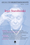 Cover: Archiv f&uuml;r Begriffsgeschichte. Band 62: Jean Starobinski - Meiner