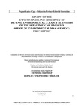 Cover: Effectiveness and Efficiency of Defense Environmental Cleanup Activities of DOE's Office of Environmental Management - National Academies Press