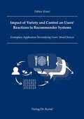 Bild: Impact of Variety and Control on Users' Reactions to Recommender Systems - Kovac, Dr. Verlag