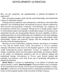 Enlarge image Cover: Development as Process - Routledge
