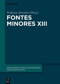 Cover: Fontes Minores XIII - De Gruyter