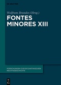 Cover: Fontes Minores XIII - De Gruyter
