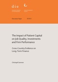 Cover: The impact of patient capital on job quality, investments and firm performance - German Institute of Development and Sustainability (IDOS) gGmbH