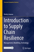 Cover: Introduction to Supply Chain Resilience - Springer