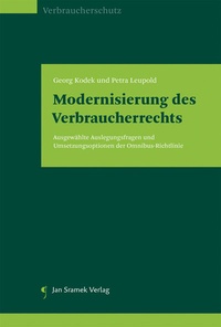 Abbildung von: Modernisierung des Verbraucherrechts - Jan Sramek Verlag KG