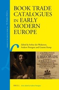 Cover: Book Trade Catalogues in Early Modern Europe - Brill