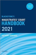 Bild: Blackstone's Magistrates' Court Handbook 2021 - Oxford University Press