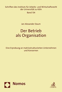 Abbildung von: Der Betrieb als Organisation - Nomos