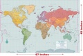 Cover: Laminated World Wall Map (67'' W X 45'' H) - Peter Pauper Press