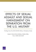 Cover: Effects of Sexual Assault and Sexual Harassment on Separation from the U.S. Military - RAND