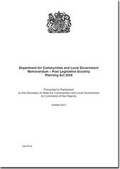 Cover: Memorandum post-legislative scrutiny - TSO