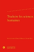 Cover: Traduire Les Sciences Humaines - Classiques Garnier