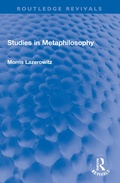 Cover: Studies in Metaphilosophy - Routledge
