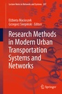 Cover: Research Methods in Modern Urban Transportation Systems and Networks - Springer