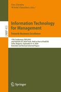 Cover: Information Technology for Management: Towards Business Excellence - Springer
