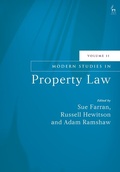 Cover: Modern Studies in Property Law, Volume 11 - Hart Publishing