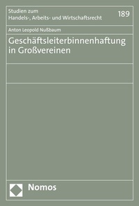Abbildung von: Geschäftsleiterbinnenhaftung in Großvereinen - Nomos