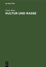 Cover: Kultur und Rasse - De Gruyter
