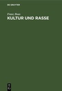 Cover: Kultur und Rasse - De Gruyter