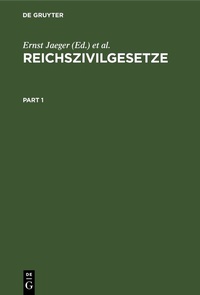 Bild: Reichszivilgesetze. (Ausgabe für Sachsen) - De Gruyter