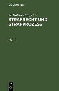 Abbildung von: Strafrecht und Strafprozeß - De Gruyter