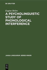 Abbildung von: A Psycholinguistic Study of Phonological Interference - De Gruyter Mouton