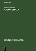 Cover: Apoxysmata - De Gruyter