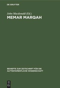 Cover: Memar Marqah - De Gruyter