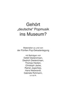 Cover: Geh&ouml;rt "deutsche" Popmusik ins Museum - Nachttischbuch-Verlag
