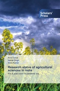 Cover: Research status of agricultural sciences in india - Scholars' Press