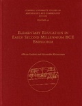 Cover: Elementary Education in Early Second Millennium BCE Babylonia - Eisenbrauns