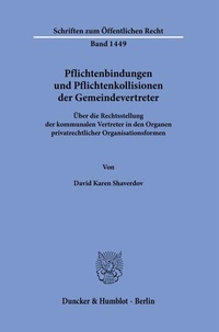 Abbildung von: Pflichtenbindungen und Pflichtenkollisionen der Gemeindevertreter. - Duncker & Humblot