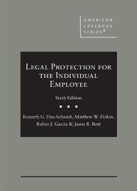 Enlarge image Cover: Legal Protection for the Individual Employee - West Academic Press