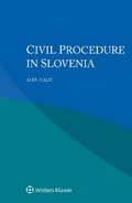 Cover: Civil Procedure in Slovenia - Kluwer Law International